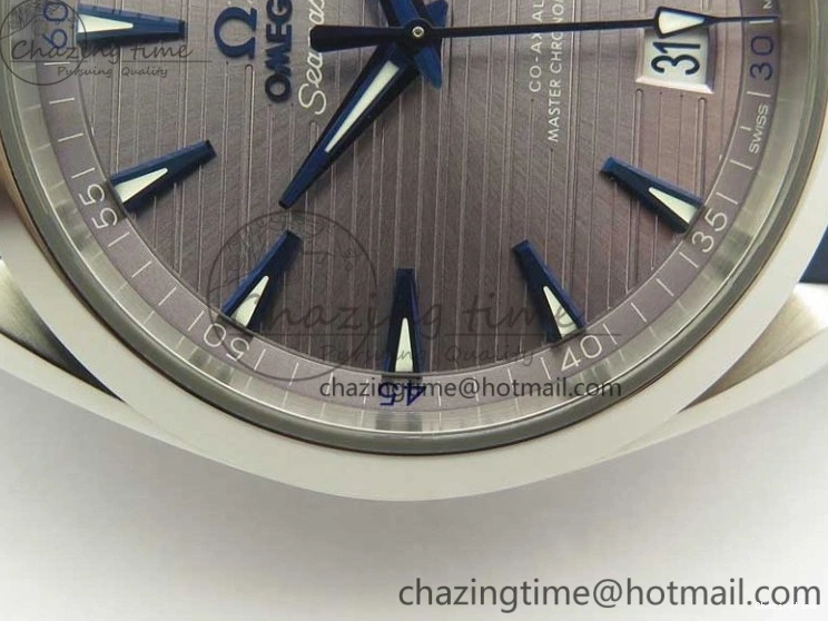 0501 Aqua Terra 150M Master Chronometers VSF 1:1 Best Edition Gray Dial Blue Hand on Blue Rubber Strap A8900 Super Clone HighQuality 8004